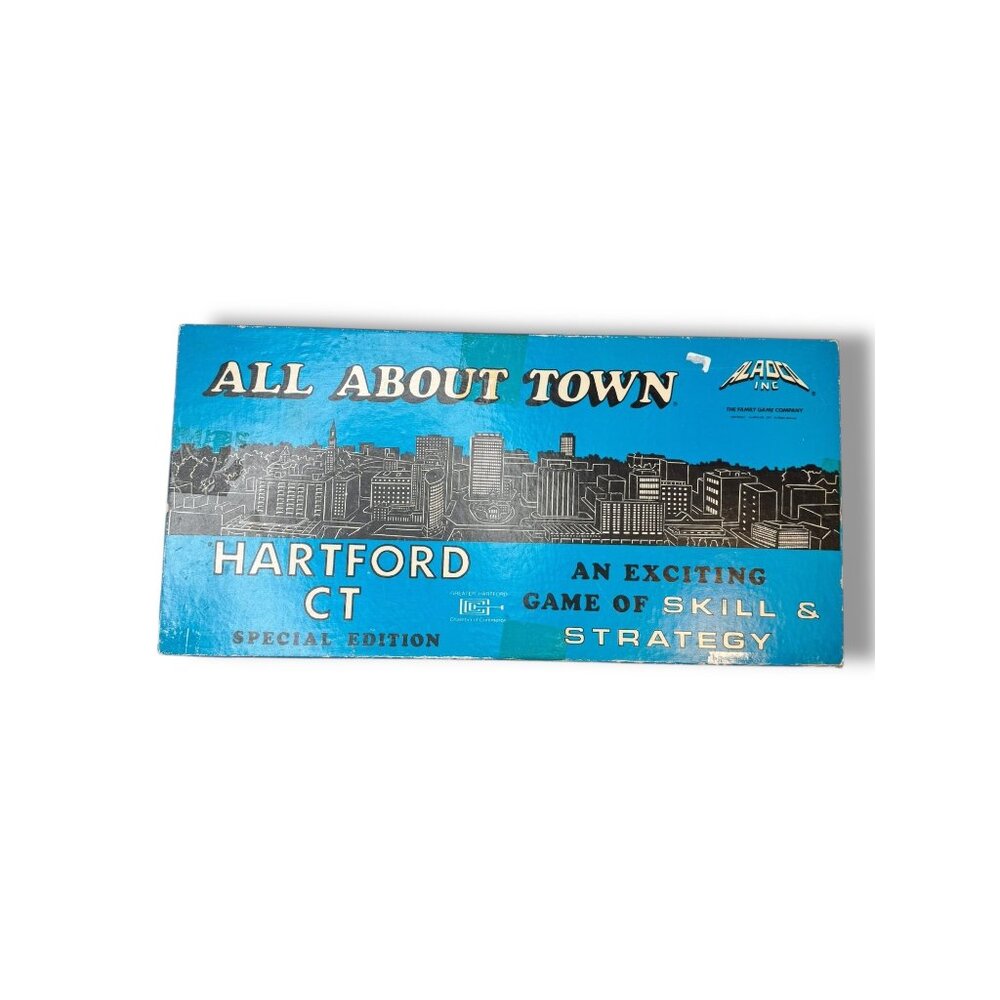 All About Town Hartford CT Board Game 1980s Aladdo Complete Vintage
